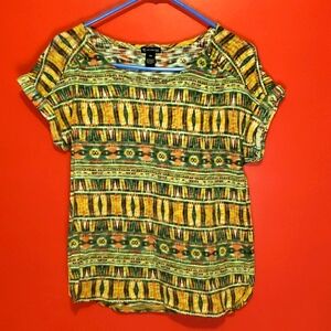 New Directions Lady's Cuffed Short Sleeved Tunic with Gold Embellished Sleeves